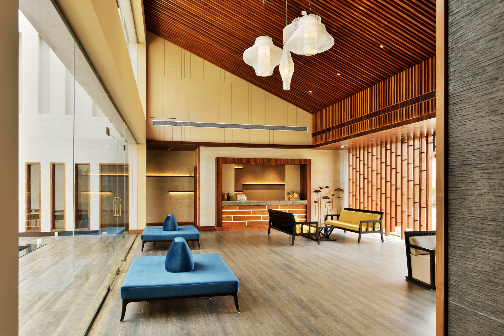 Radisson Blu Plaza Resort & Convention Centre 카르자트 외부 사진 The lobby of the hotel